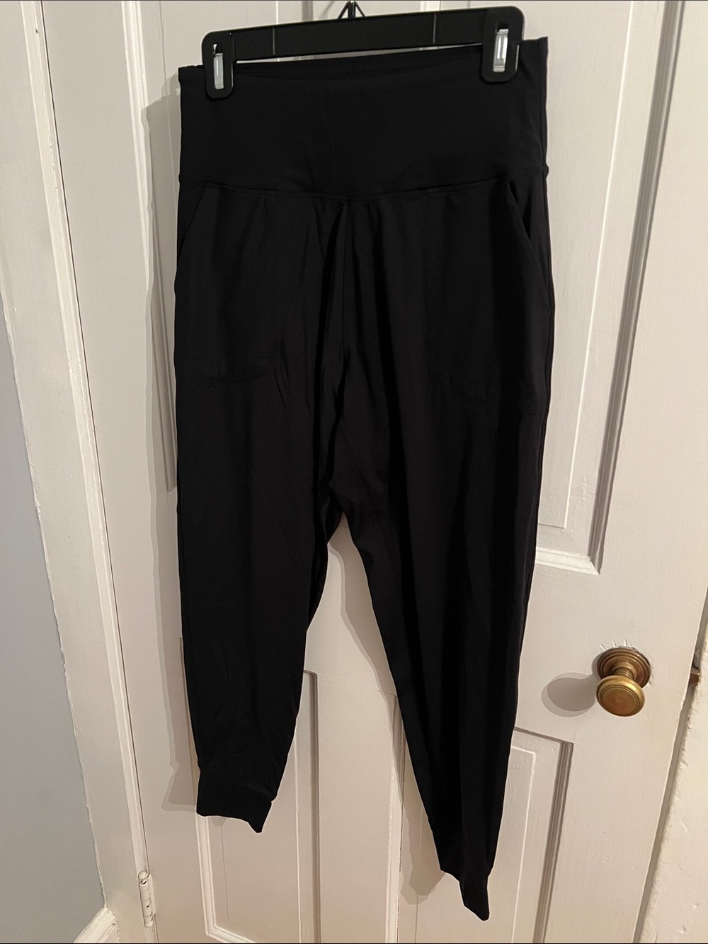 Source Unknown Black High-Waist Track Joggers